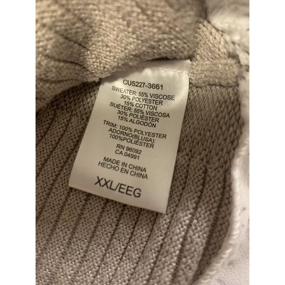 Hilary Radley Knit Minimalist Multi Layered Crew Neck Sweater Size XXL Tan - Picture 7 of 7